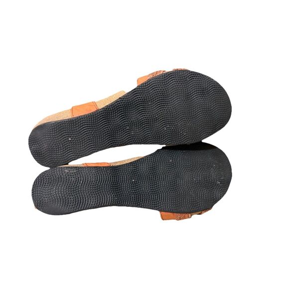 Taos Footwear Trulie Terracotta Orange Leather Sandals Size 8.5 39 Strap - Picture 5 of 5